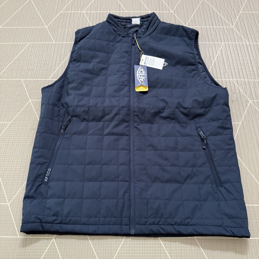 NEW Aftco MJ23 Pufferfish 300 Vest Men's XL Navy Blue $89‎ Fishing Outdoors